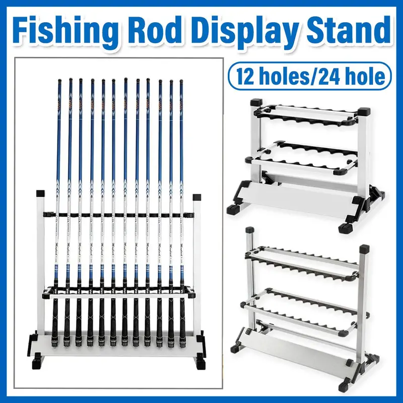 12-Slot Vertical Fishing Rod Display & Storage Rack 1