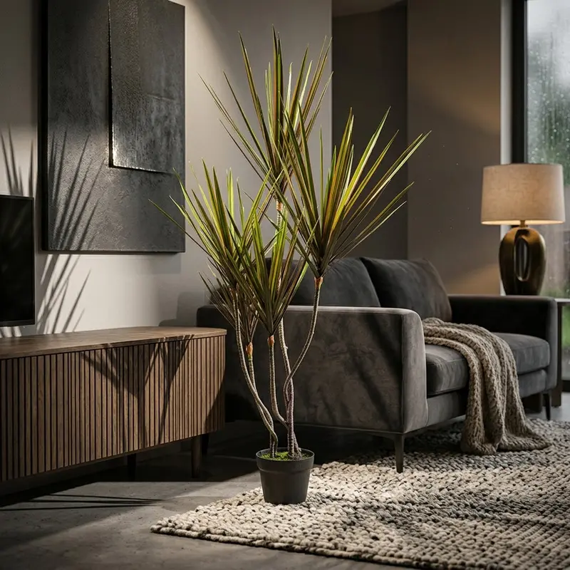 120 Cm Dracaena Reflexa Faux Plant – 5-Head Design Featuring 145 Lifelike Leaves In Pot (Xy2025-013Bp) 1