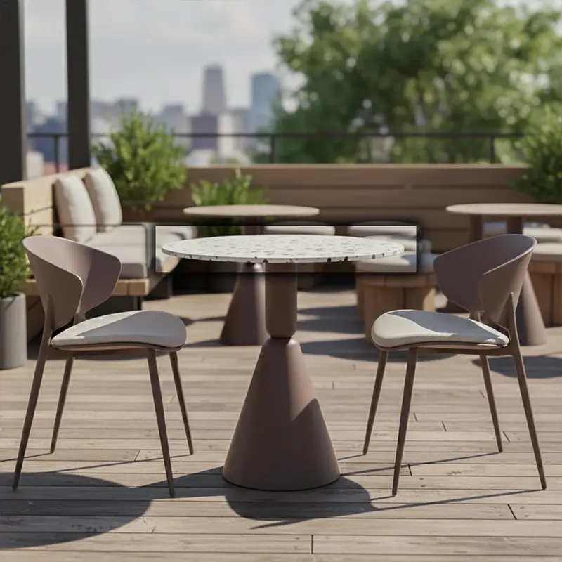 70 Cm Round Table Top With Clean Terrazzo Design – 302-N012 1