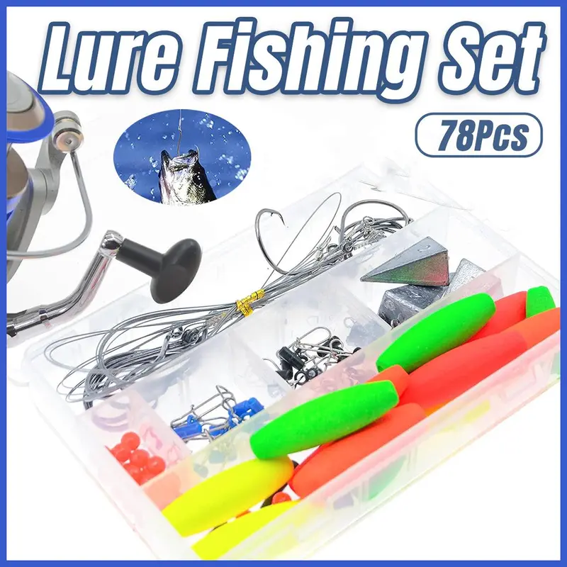 78-Piece All-In-One Freshwater And Saltwater Fishing Tackle Kit 1
