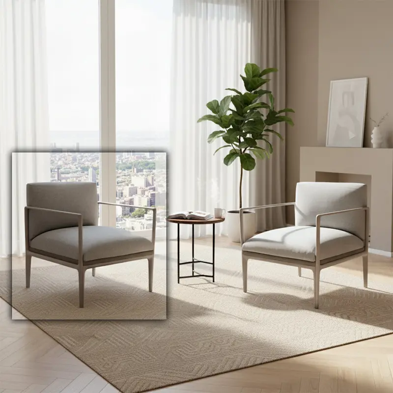 Aika Single-Seat Armchair With Aluminum Accents – Hjd-Aika01 1