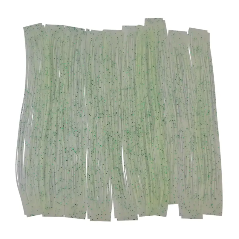 Artizan 22-Strand Silicone Skirt In Lumo White With Green Flake – 20-Piece Pack 1