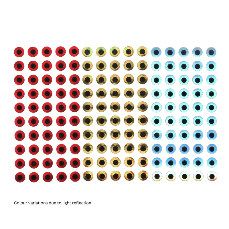 Artizan Flat Lure Eyes – 5Mm, Assorted Metallic Finishes (Gold/Red/Silver), 150-Piece 1