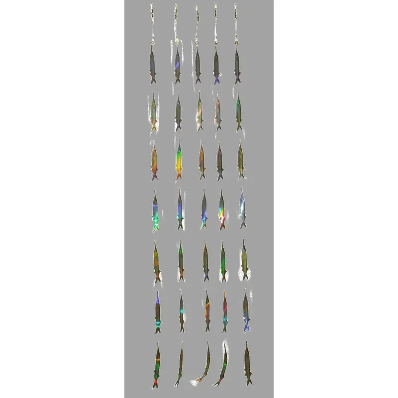 Ballyhoo Dredge Strips – 5-Pack, 7-Unit Reflective Baitfish Teaser Set 1