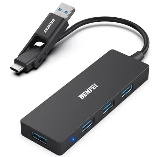 Benfei Ultra-Slim 4-Port Usb 3.0 Hub With Usb-C Input For Compact Desktop Or Travel Use 1