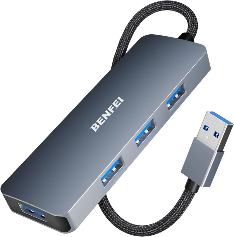 Benfei Ultra-Thin Usb 3.0 4-Port Hub With Plug-And-Play Compatibility And Reliable Data Transfer 1