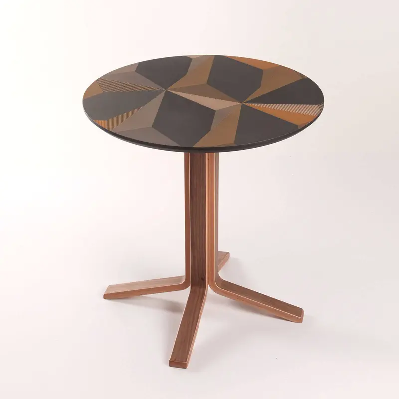 Bistro-Style Round Dining Table With Modern Metal Legs 1