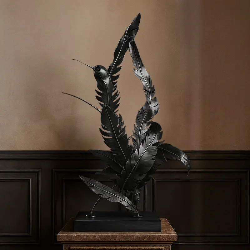Bj2020006 Black Eagle Metal Wall Sculpture – Hand-Forged Stainless Steel Artwork 1
