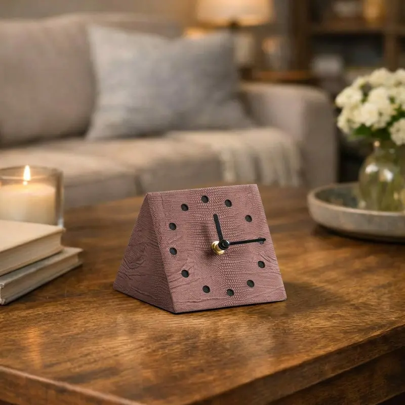 Brown Geometric Wall Clock Fb-Pg24001B 1