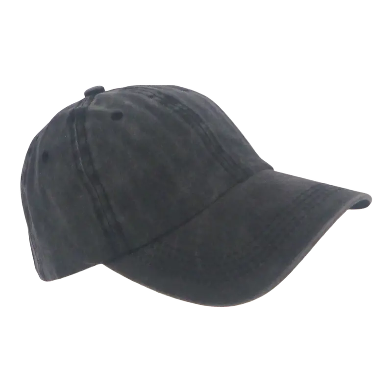 Bstc Distressed Charcoal Cotton Six-Panel Baseball Cap 1