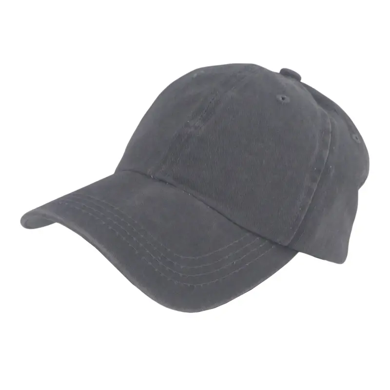 Bstc Distressed Cotton 6-Panel Baseball Cap – Charcoal Grey 1