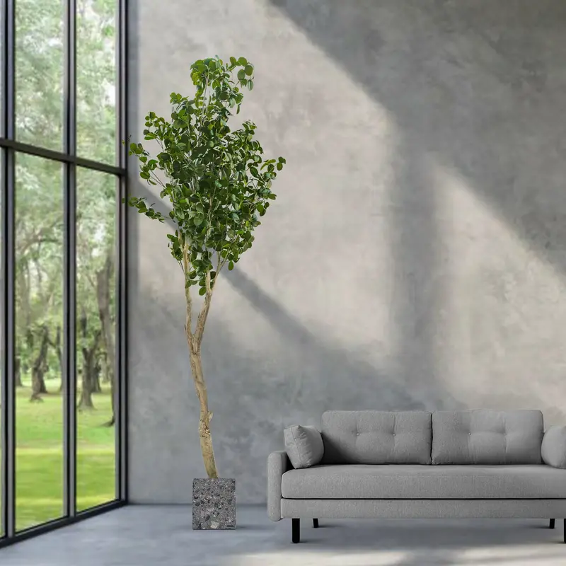 Camellia-Inspired Artificial Tree With Decorative Planter – N36520-S008 1