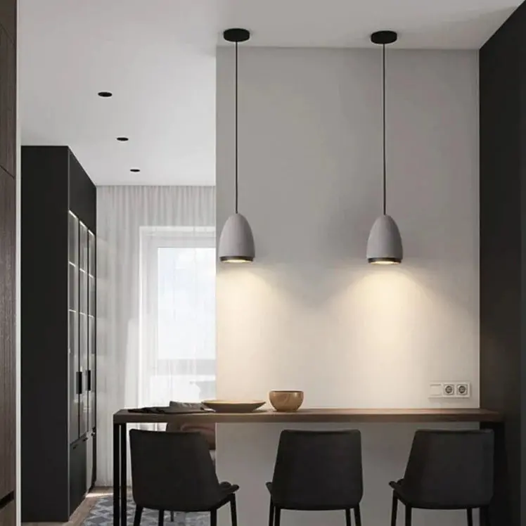 Cement-Finish Pendant Lamp – Industrial-Style Hanging Light (Fy-Peac336A) 1