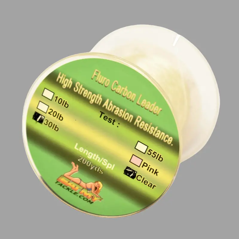 Clear Fluorocarbon Fishing Leader Spool – 200 Yards, Choice Of 10/20/30/55 Lb Test 1