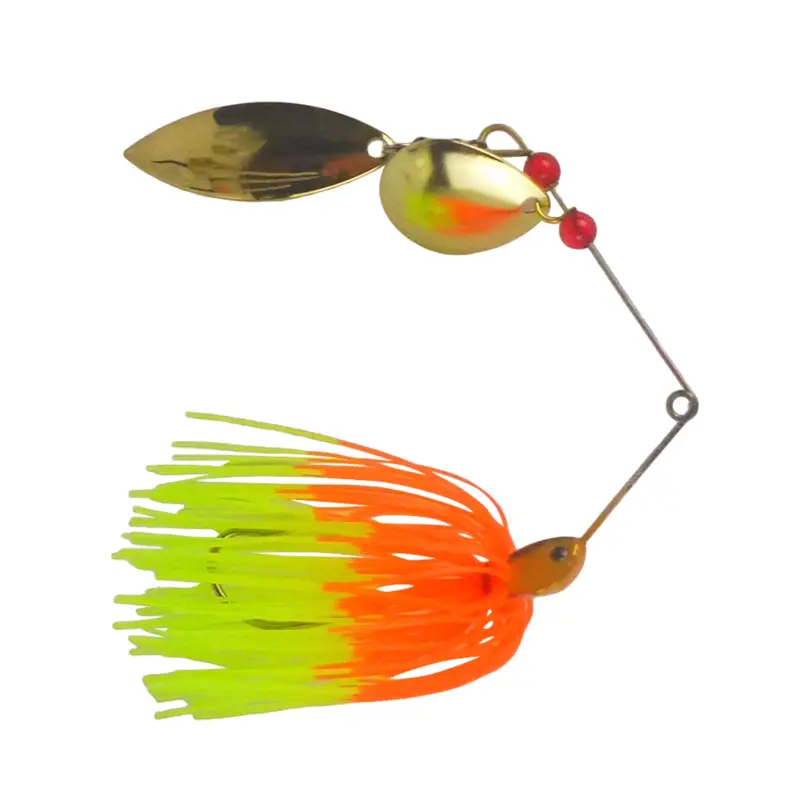 Dekoi 15G Ls17 Closed-Eye Spinnerbait – Orange Lime Fishing Lure, 2-Piece Pack For Surface & Mid-Water Action 1