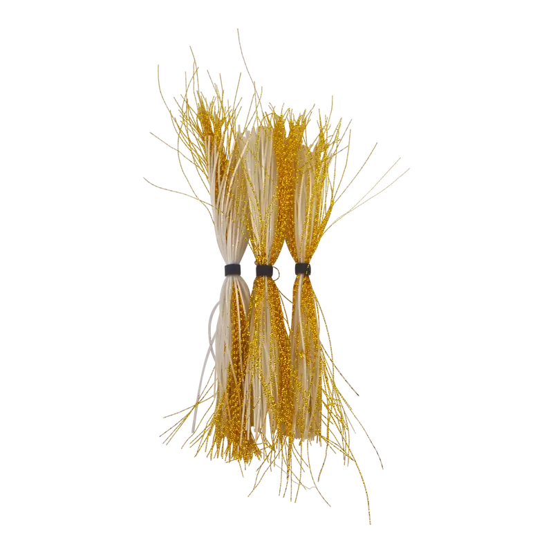 Dekoi White & Gold Krystal Flash Lure Skirt 1