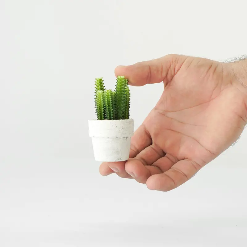 Desert-Style Potted Cactus – Hand-Sculpted Faux Plant For Stylish Spaces 1