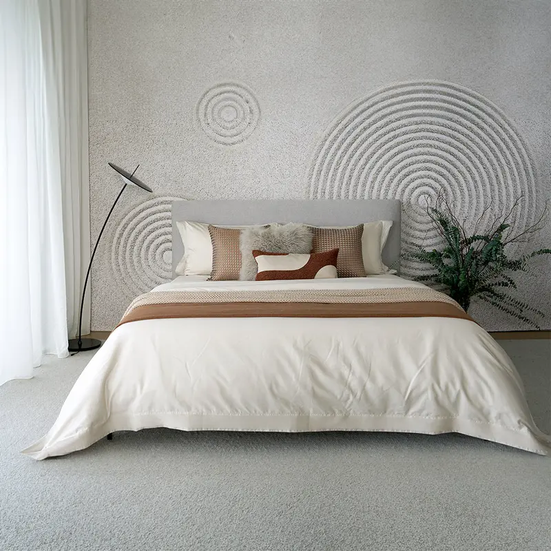 Ebb041 Brushed Polyester Bedding Set – Fade-Resistant Solid Hue 1