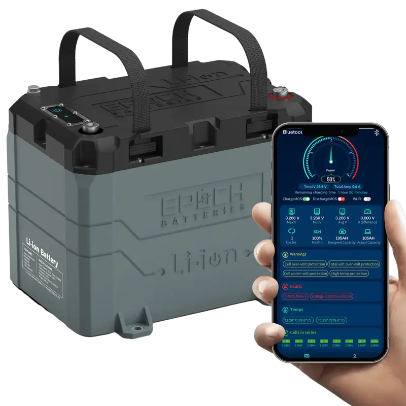 Epoch 24V 50Ah Lifepo4 Trolling Motor Battery – Compact Marine Energy System 1
