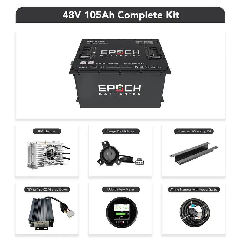 Epoch 48V 105Ah Lifepo4 Golf Cart Battery Kit – Limax Series 1