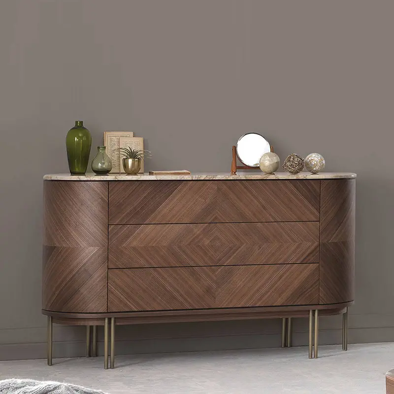Eva Dresser – Natural Marble-Topped Storage Unit 1