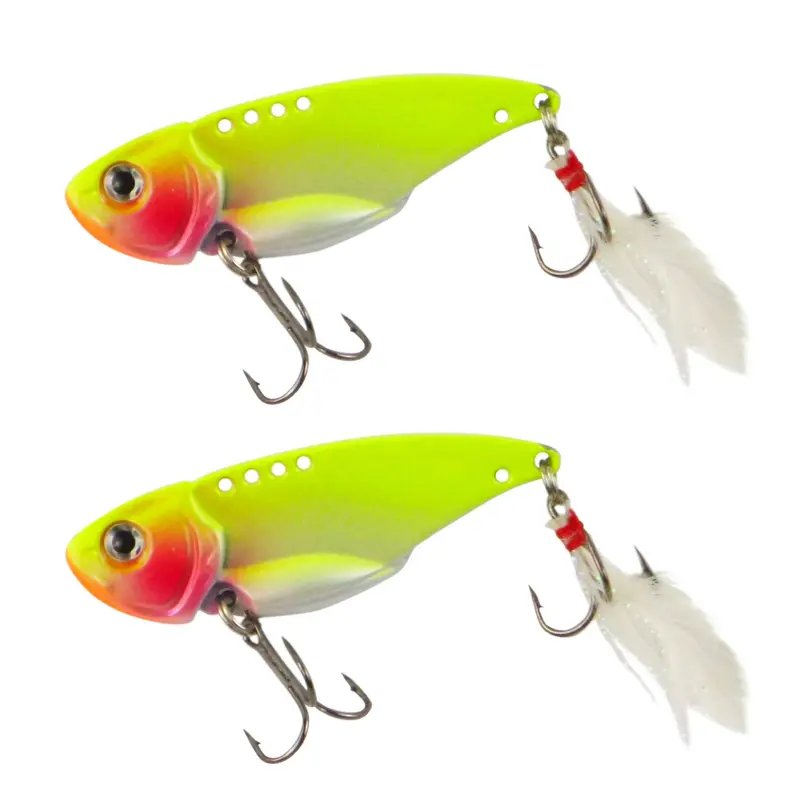 Finesse Feather Blade Spinnerbait – Chartreuse, 55Mm, 2-Pack 1