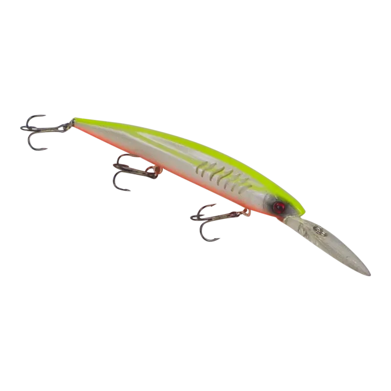 Finesse Flash Minnow Deep Diving Lure – 150Mm Lime Orange 1