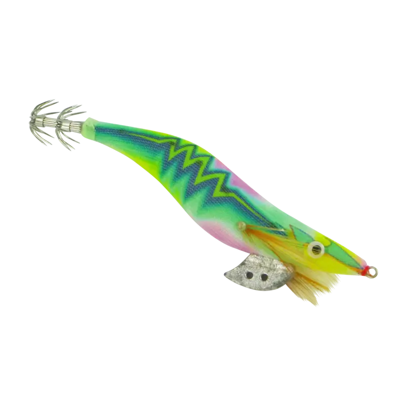 Finesse Rumoika Squid Jig – Lime Glow, Size 3.5 (2-Pack) 1
