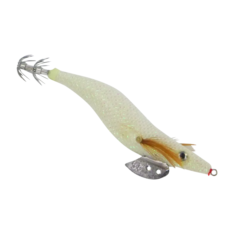 Finesse Rumoika Squid Jig – White Glow, Size 3.5, 2-Pack 1