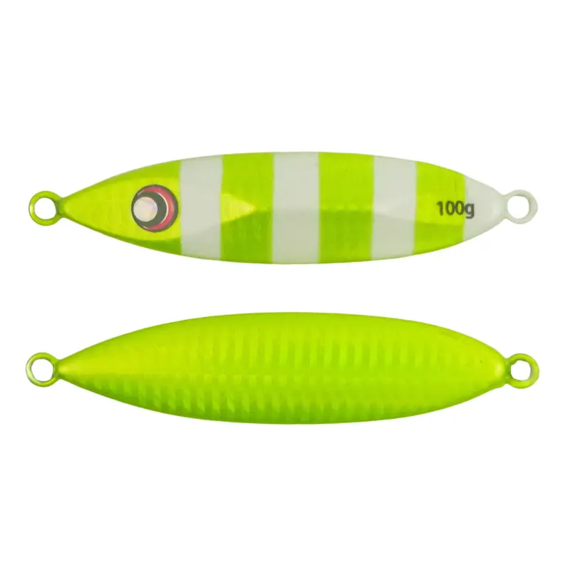 Finesse Slow Pitch Flutter Jig – 100G, Chartreuse Finish, 2-Pack 1