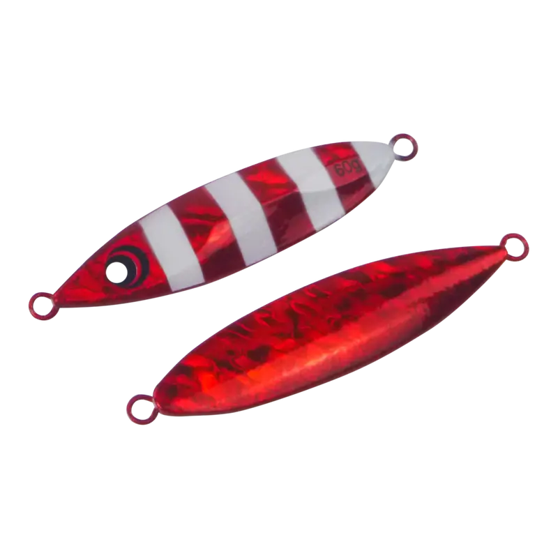 Finesse Slow-Pitch Flutter Jig – 60G Ruby Flash, 2-Pack For Attracting Predators 1