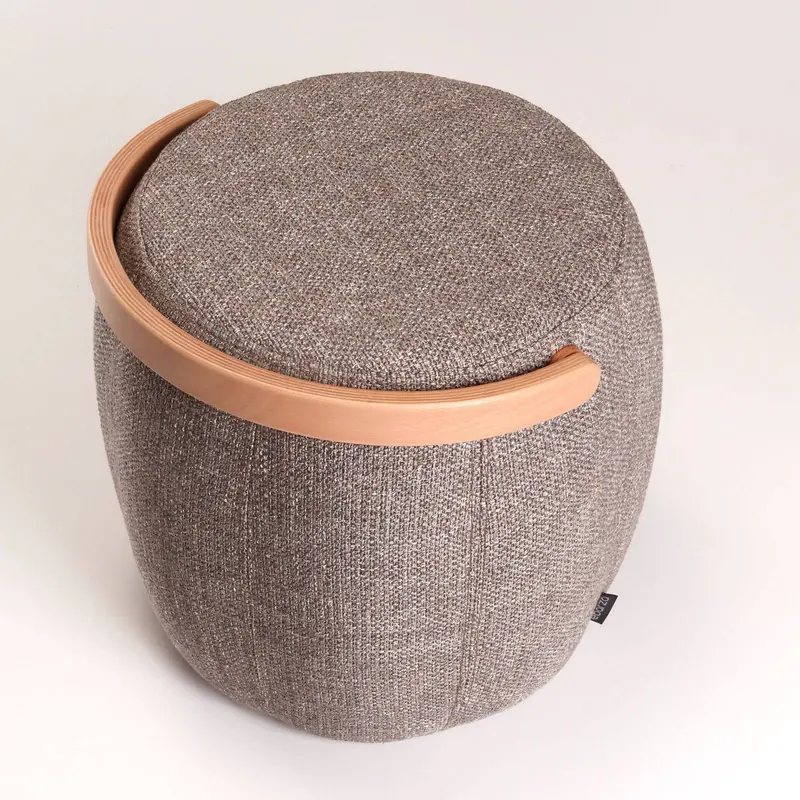Flora Fabric Pouf In Slate Gray – Stylish Floor Seating Option 1