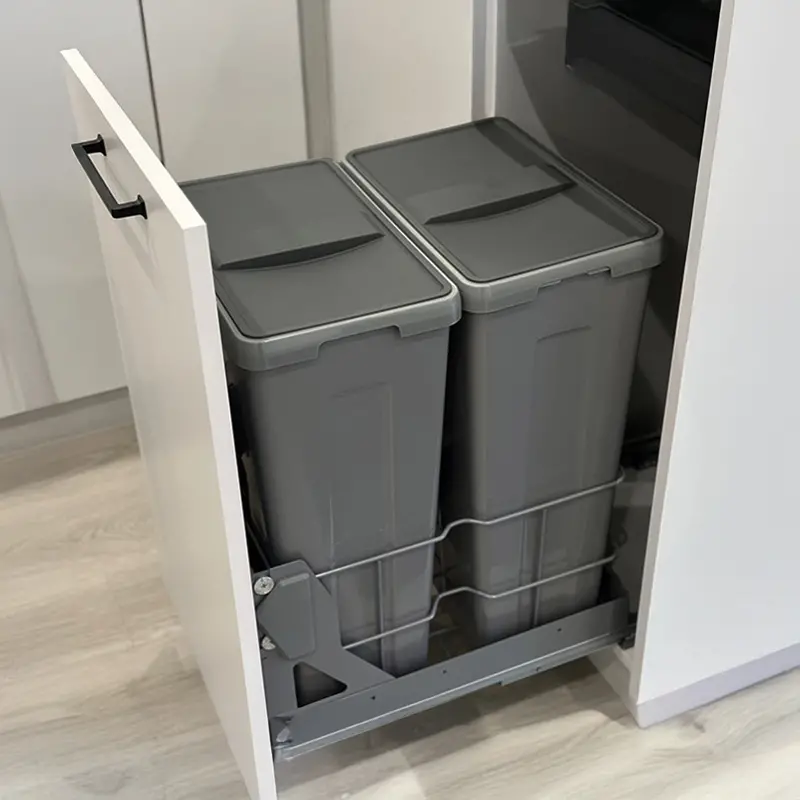 Glidepro Slim-Line Pedal Trash Bin Set – Wb.0130 & Wb.0131 1