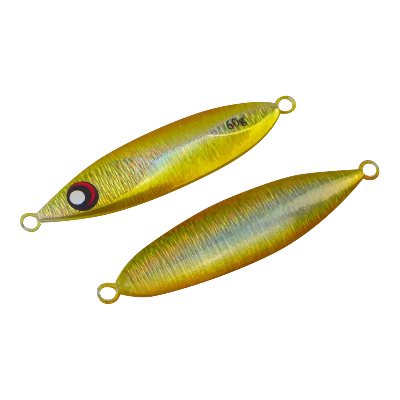Gold Flash Finesse Slow Pitch Flutter Jig – 60G, 2-Pack 1