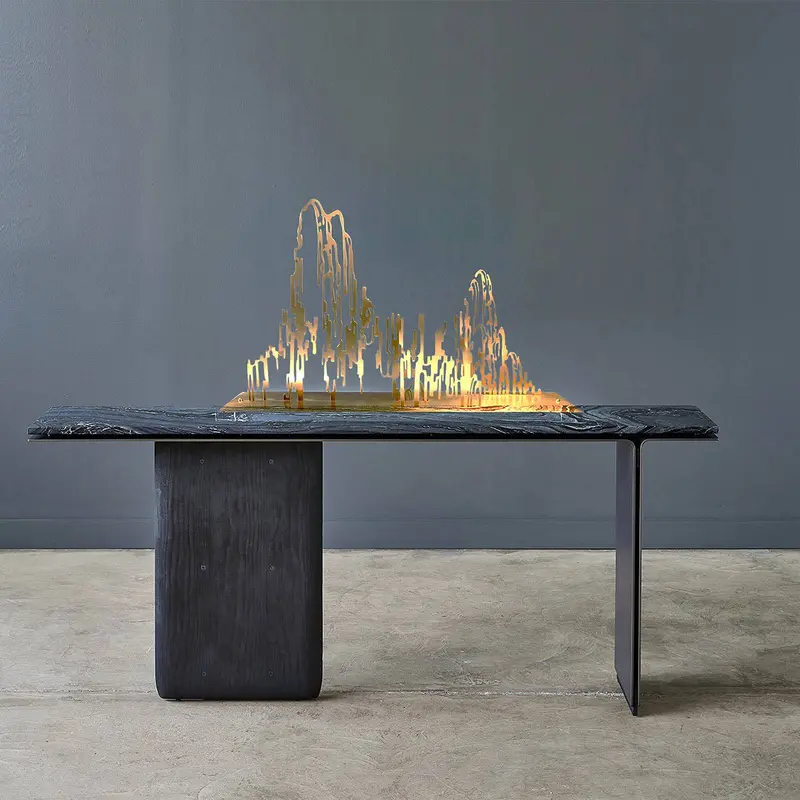 Golden Forest Themed Stainless Steel Table Art – B00118 1