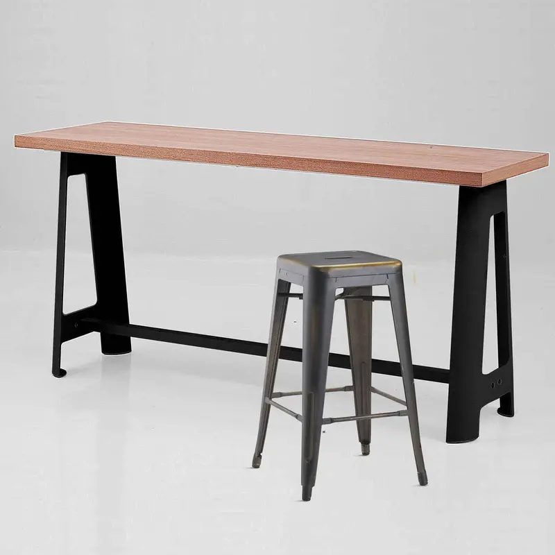 Industrial-Style Long Bar Table – Gt-304-Nb 1
