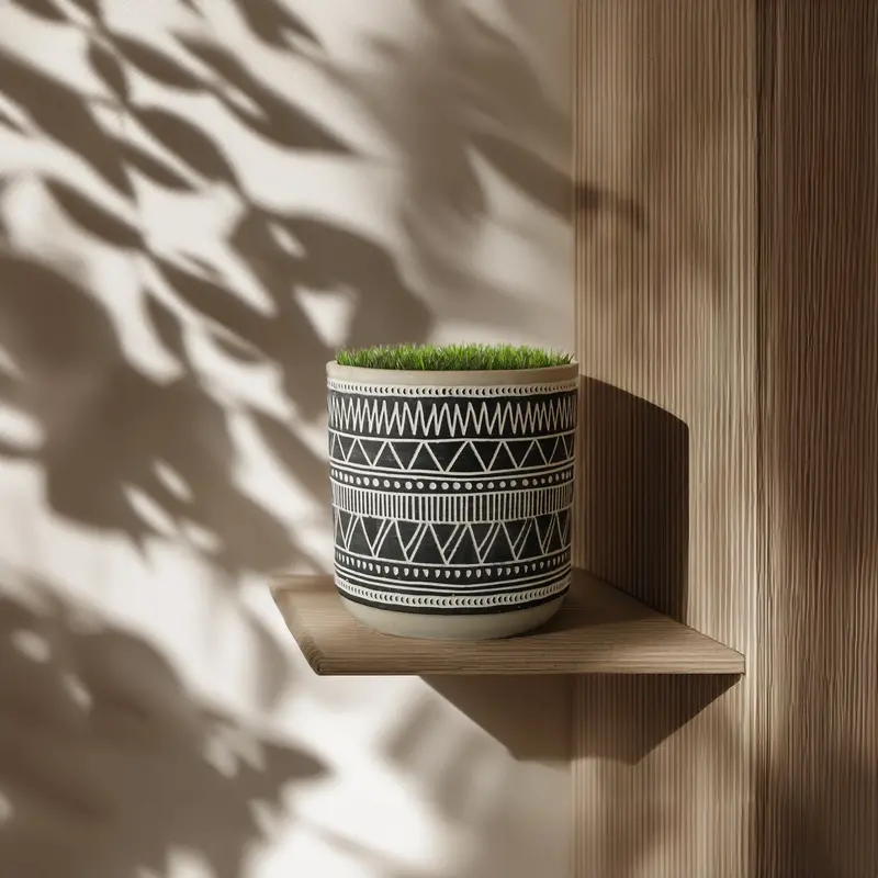 Inverted Chevron Black Cement Planter – Modern Indoor & Outdoor Design, 8040B-55 1