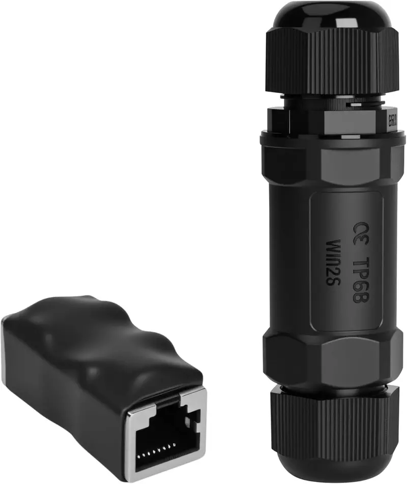 Ip68 Waterproof Ethernet Coupler – Poe-Supported Rj45 Female-To-Female Extender For Starlink & Lan Cables 1