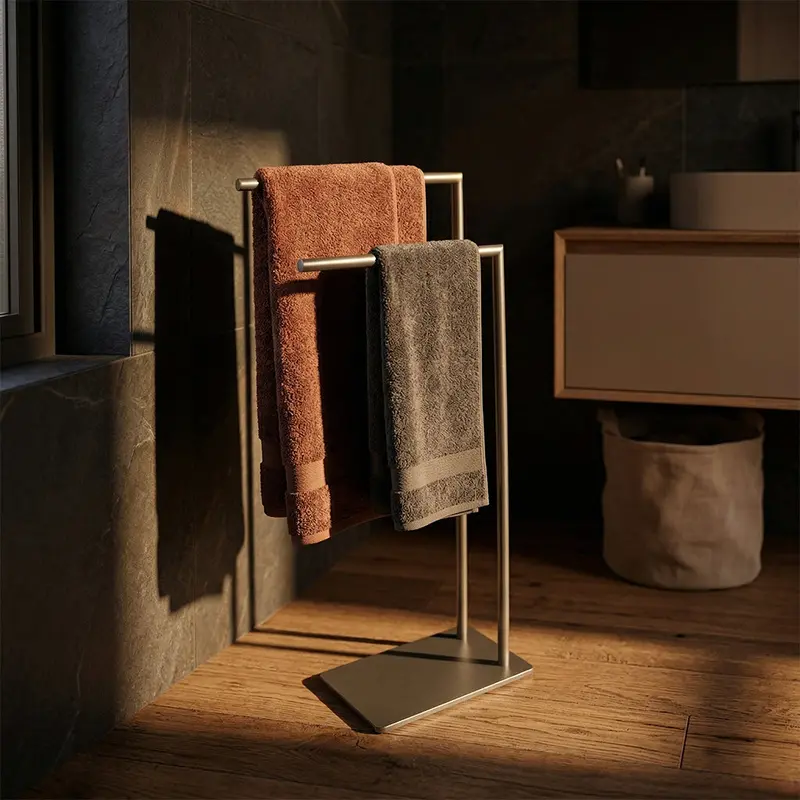 L-Vertex Gunmetal Floor-Standing Towel Rack – Sturdy Steel Frame – Sns-1105 1