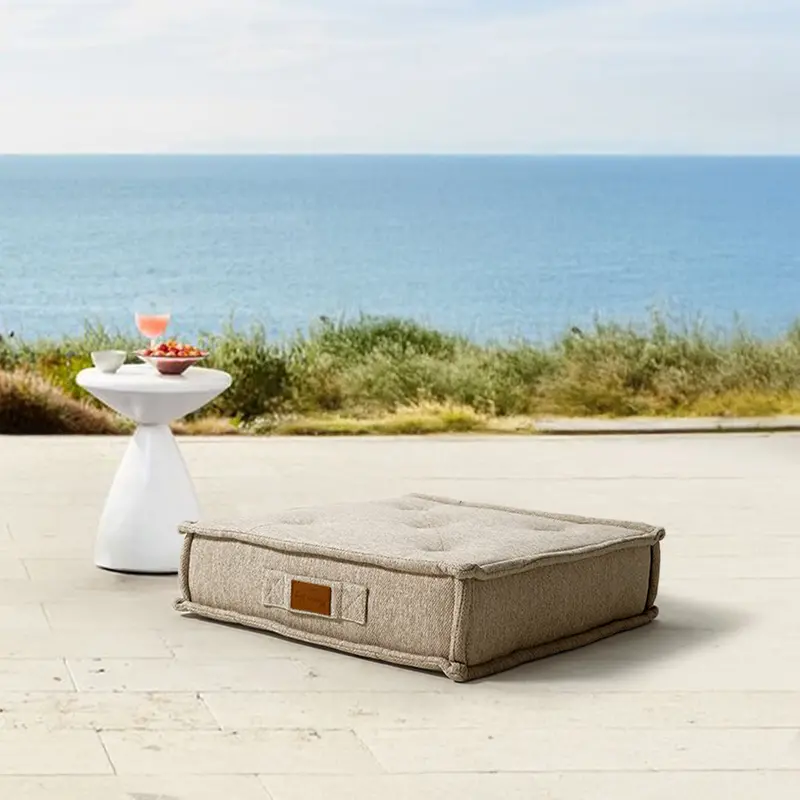 La Concha Beige Pouf With High-Density Compressed Foam – 333-Cf 1