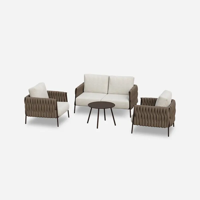 Life Chatter 4-Seat Outdoor Loveseat Set – Curved Or Straight Configuration Options 1