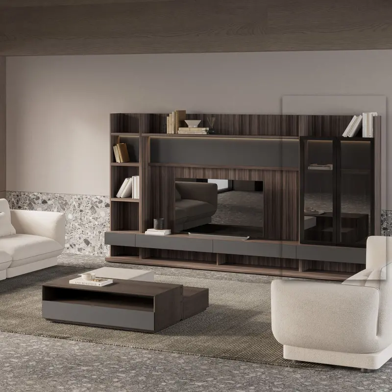 Lipa Glass-Front Modular Tv Unit Block 1