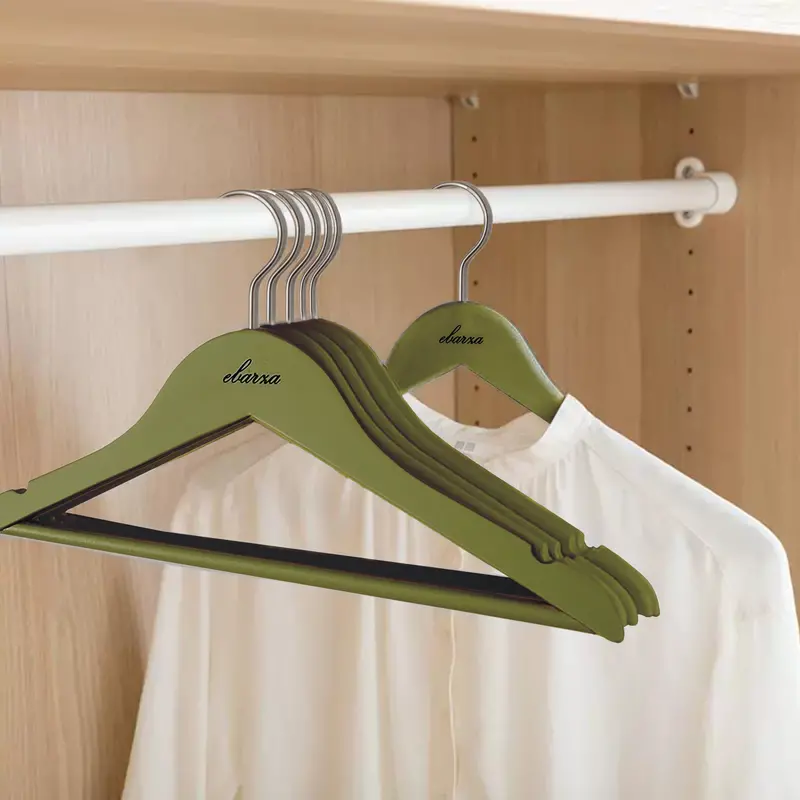 Lotus Wood Kids Hangers (3-Pack) – Olive Green Finish Lsm003-Grn 1