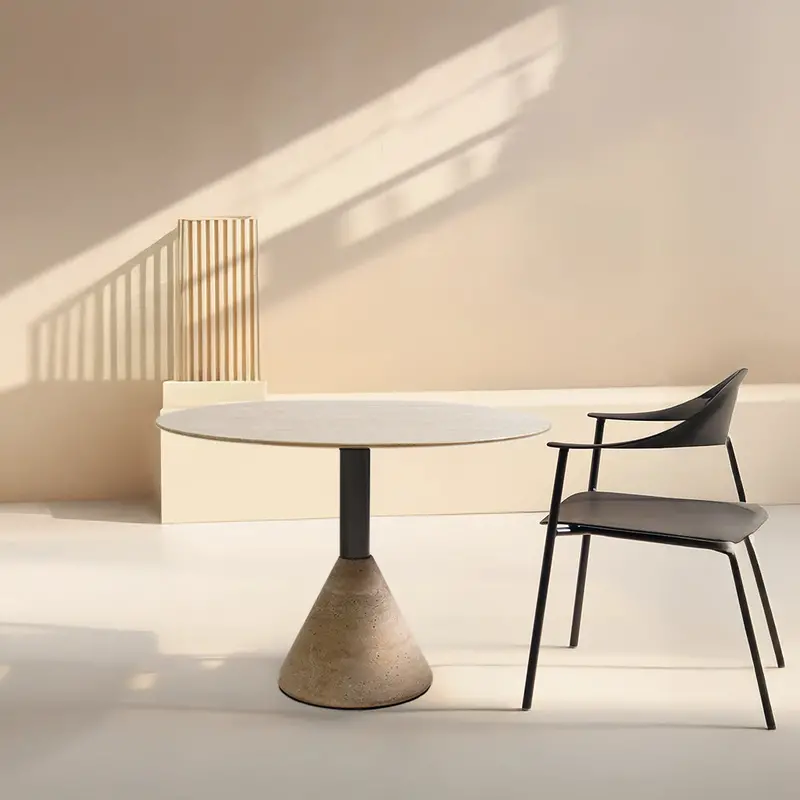 Madrid Dining Table – Natural Veined Marble Top With Wooden Base (Ct8644-100B-Gb) 1