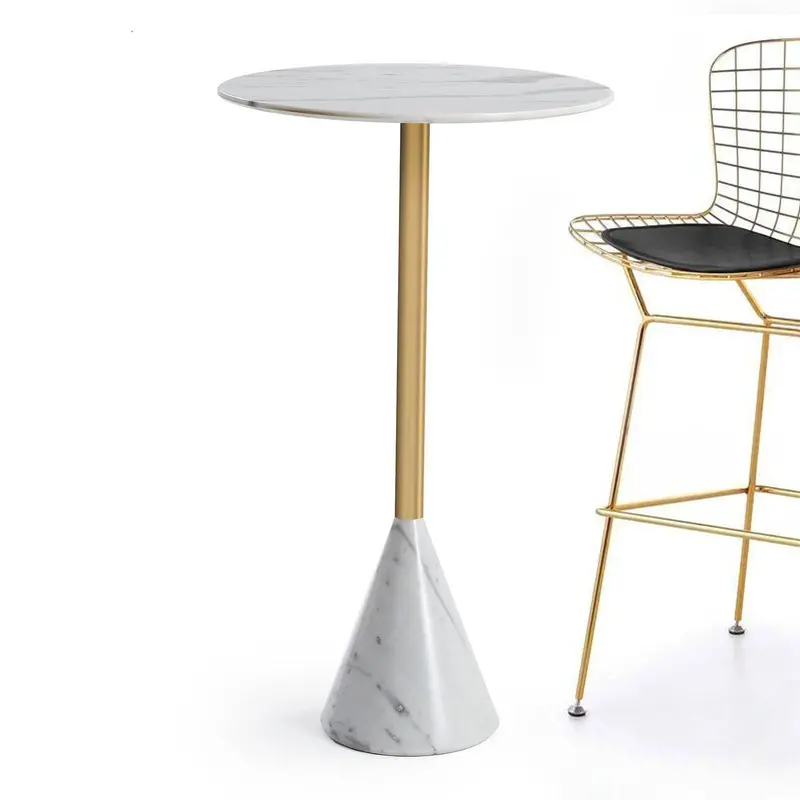 Madrid Natural Marble Bar Table – White Finish (St8644-60B-We) 1