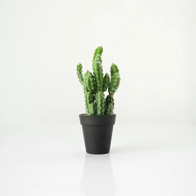 Minimalist Potted Cactus Replica – Hand-Finished Artificial Decor 1