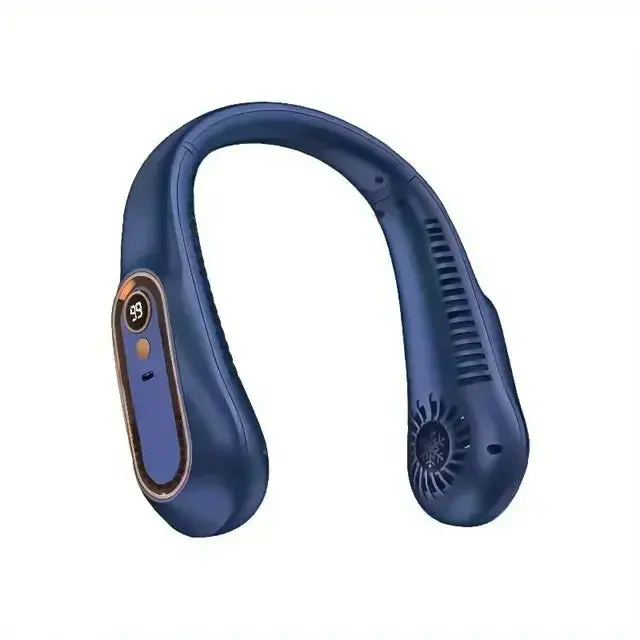 Nneoba Bladeless Mini Neck Fan – Compact Portable Cooling – Blue 1