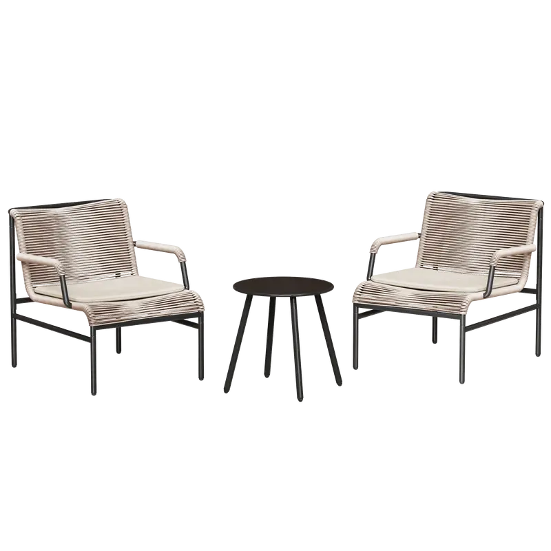 Pacific 3-Piece Minimalist Outdoor Bistro Set 1