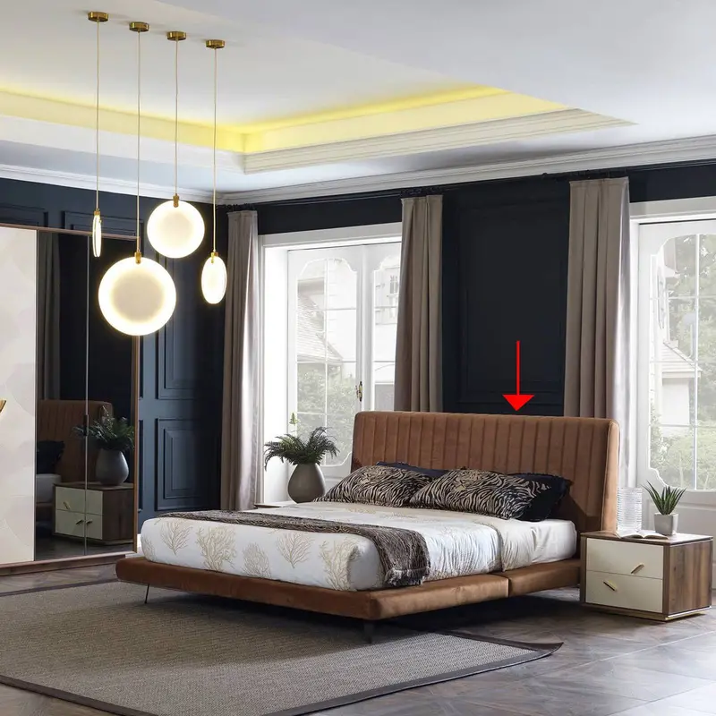 Pena Queen Bed Frame With Solid Wood Construction – Pena-Bed006 1