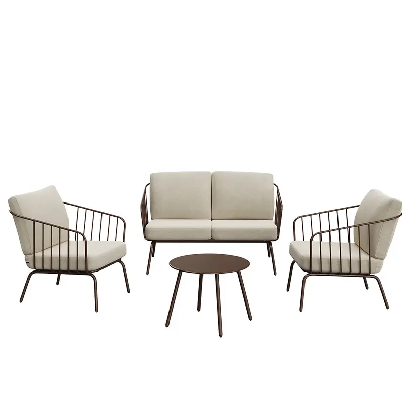Plaza 4-Piece Outdoor Loveseat Set With Matching Chairs 1